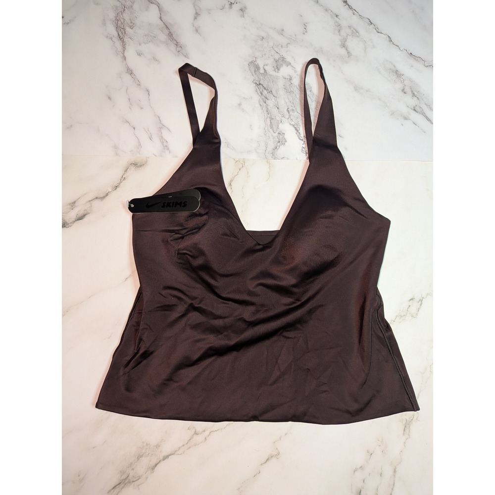 Nike x SKIMS Shine V-Neck Tank Phoenix Brown SL-SLS-8621W Womens Medium NWT